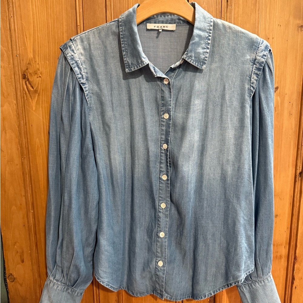 Frame Denim Light Blue Button Down Shirt